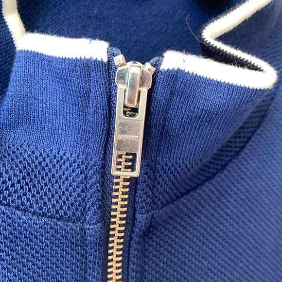Lacoste Zippered Sweater/Jacket stand up collar Navy blue Men’s size XXL (FR 8) - Picture 9 of 14